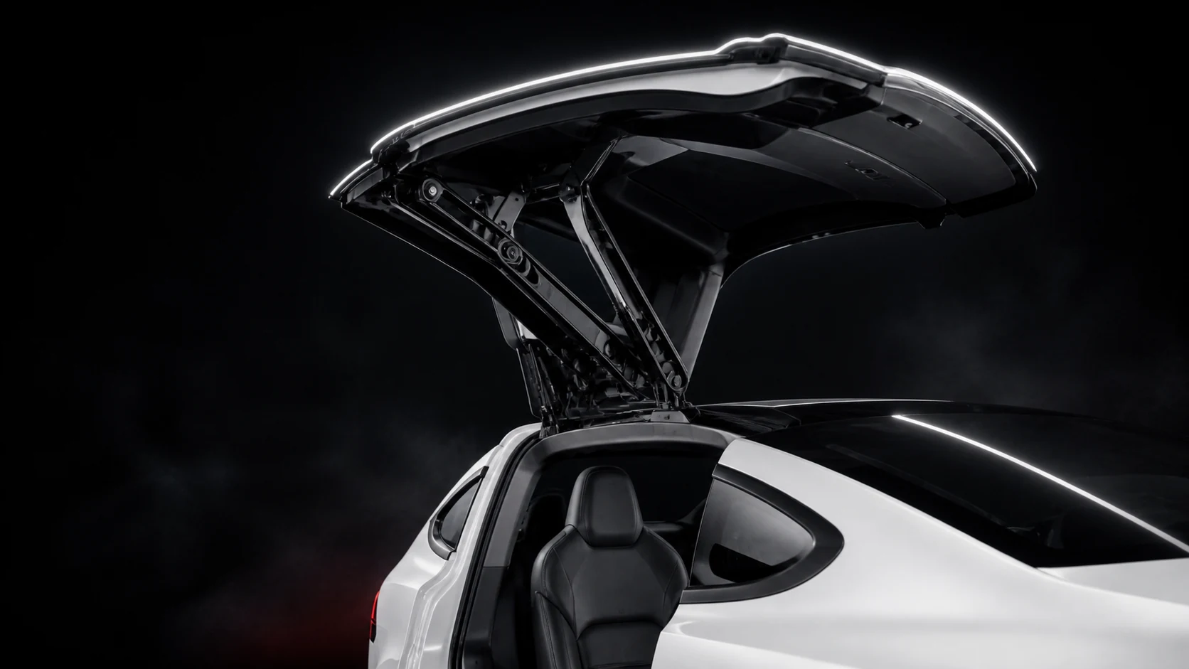 Model X 后排 Falcon Wing 双铰链原创工程近景